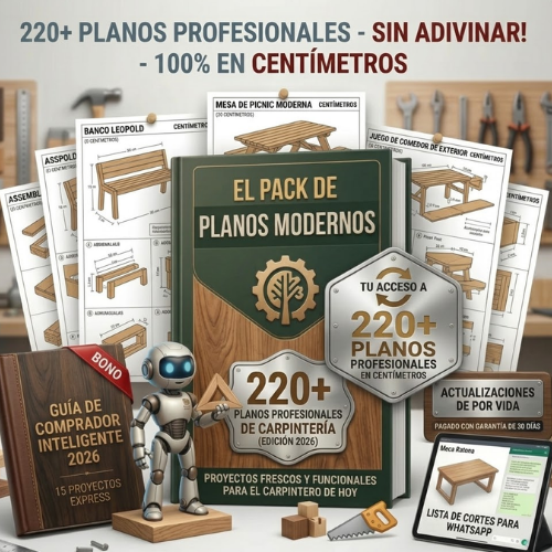 PAQUETE MODERN-PLAN™ 220+ PLANOS DE CARPINTERÍA + 5 BONUSES DE REGALO